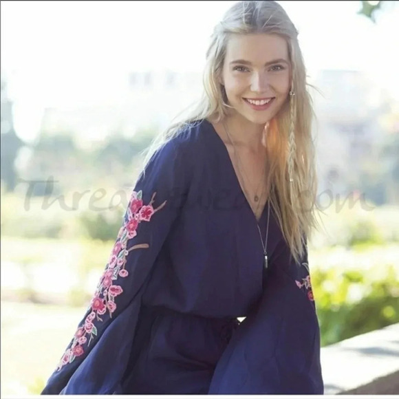 Surplice Navy Romper - Picture 3 of 4